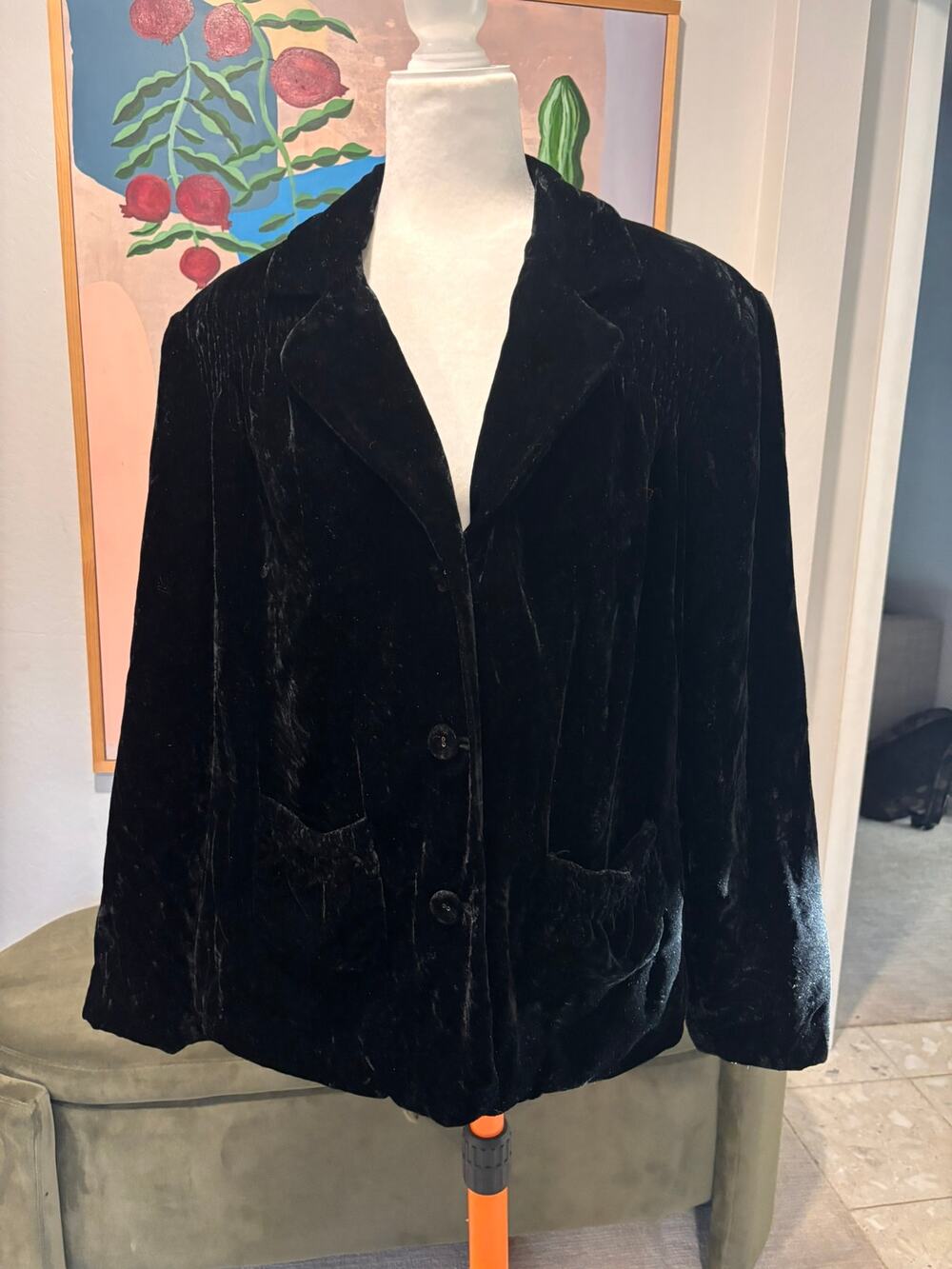 JM Collection Black Velvet Blazer Jacket 18W Whimsigoth Gothic Evening